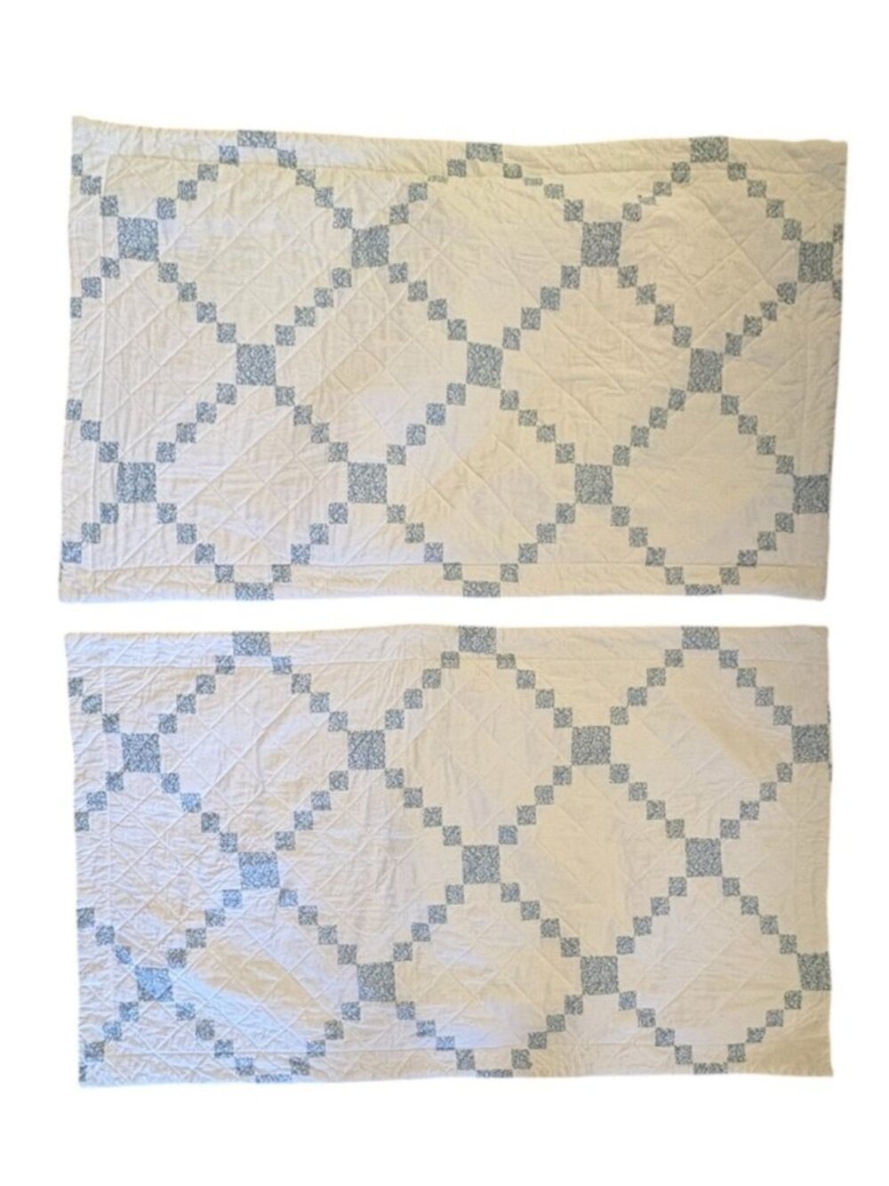 Laura Ashley King Size Shams Melody Patchwork Blue Single Irish Chain Set Of Two